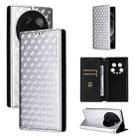 For Xiaomi 14 Ultra Cubic Grid Texture Flip Leather Phone Case(Silver) - 1
