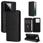 For Xiaomi 14 Cubic Grid Texture Flip Leather Phone Case(Black) - 1