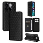For Xiaomi 14T Pro Cubic Grid Texture Flip Leather Phone Case(Black) - 1
