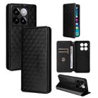 For Xiaomi 14T Cubic Grid Texture Flip Leather Phone Case(Black) - 1