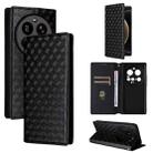 For Xiaomi 15 Ultra Cubic Grid Texture Flip Leather Phone Case(Black) - 1