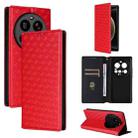 For Xiaomi 15 Ultra Cubic Grid Texture Flip Leather Phone Case(Red) - 1