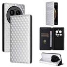 For Xiaomi 15 Ultra Cubic Grid Texture Flip Leather Phone Case(Silver) - 1