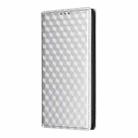For Xiaomi 15 Ultra Cubic Grid Texture Flip Leather Phone Case(Silver) - 2