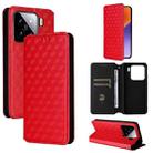 For Xiaomi 15 Cubic Grid Texture Flip Leather Phone Case(Red) - 1