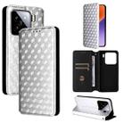 For Xiaomi 15 Cubic Grid Texture Flip Leather Phone Case(Silver) - 1
