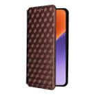 For Xiaomi 15 Cubic Grid Texture Flip Leather Phone Case(Brown) - 2
