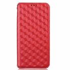 For Xiaomi Poco C55 / Redmi 12C Cubic Grid Texture Flip Leather Phone Case(Red) - 2