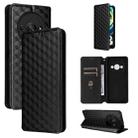 For Xiaomi Poco C61 / Redmi A3 Cubic Grid Texture Flip Leather Phone Case(Black) - 1