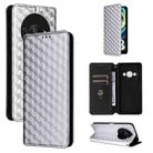 For Xiaomi Poco C61 / Redmi A3 Cubic Grid Texture Flip Leather Phone Case(Silver) - 1