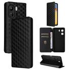 For Xiaomi Poco C65 4G / Redmi 13C 4G Cubic Grid Texture Flip Leather Phone Case(Black) - 1