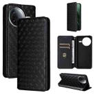 For Xiaomi Poco F7 Pro / F7 Ultra Cubic Grid Texture Flip Leather Phone Case(Black) - 1