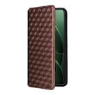 For Xiaomi Poco F7 Pro / F7 Ultra Cubic Grid Texture Flip Leather Phone Case(Brown) - 2
