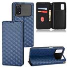 For Xiaomi Poco M4 Pro 4G Cubic Grid Texture Flip Leather Phone Case(Blue) - 1