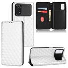 For Xiaomi Poco M4 Pro 4G Cubic Grid Texture Flip Leather Phone Case(Silver) - 1