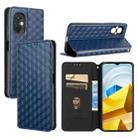 For Xiaomi Poco M5 4G Cubic Grid Texture Flip Leather Phone Case(Blue) - 1