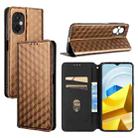 For Xiaomi Poco M5 4G Cubic Grid Texture Flip Leather Phone Case(Brown) - 1