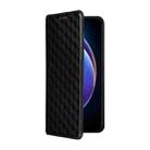 For Xiaomi Poco M6 Pro 5G / Redmi 12 5G Cubic Grid Texture Flip Leather Phone Case(Black) - 2