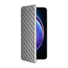 For Xiaomi Poco M6 Pro 5G / Redmi 12 5G Cubic Grid Texture Flip Leather Phone Case(Silver) - 2
