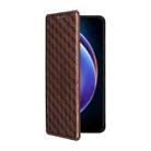For Xiaomi Poco M6 Pro 5G / Redmi 12 5G Cubic Grid Texture Flip Leather Phone Case(Brown) - 2