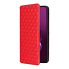 For Xiaomi Poco M7 Pro 5G Cubic Grid Texture Flip Leather Phone Case(Red) - 2