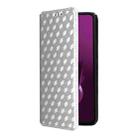 For Xiaomi Poco M7 Pro 5G Cubic Grid Texture Flip Leather Phone Case(Silver) - 2