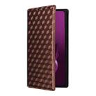 For Xiaomi Poco M7 Pro 5G Cubic Grid Texture Flip Leather Phone Case(Brown) - 2