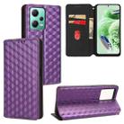 For Xiaomi Poco X5 5G Cubic Grid Texture Flip Leather Phone Case(Purple) - 1