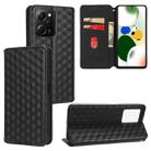 For Xiaomi Poco X5 Pro 5G Cubic Grid Texture Flip Leather Phone Case(Black) - 1