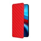 For Xiaomi Poco X6 Neo 5G Cubic Grid Texture Flip Leather Phone Case(Red) - 2