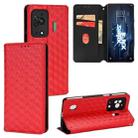 For Xiaomi Black Shark 5 Cubic Grid Texture Flip Leather Phone Case(Red) - 1