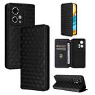 For Honor 90 GT 5G Cubic Grid Texture Flip Leather Phone Case(Black) - 1