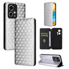 For Honor 90 GT 5G Cubic Grid Texture Flip Leather Phone Case(Silver) - 1