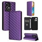 For Honor 90 GT 5G Cubic Grid Texture Flip Leather Phone Case(Purple) - 1