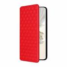 For Honor 100 Pro 5G Cubic Grid Texture Flip Leather Phone Case(Red) - 2