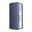 For Honor 100 Pro 5G Cubic Grid Texture Flip Leather Phone Case(Blue) - 2