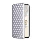 For Honor 100 Pro 5G Cubic Grid Texture Flip Leather Phone Case(Silver) - 2