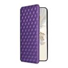 For Honor 100 Pro 5G Cubic Grid Texture Flip Leather Phone Case(Purple) - 2