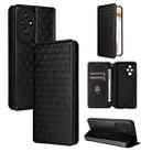 For Honor 200 5G Cubic Grid Texture Flip Leather Phone Case(Black) - 1