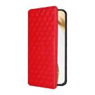 For Honor 200 5G Cubic Grid Texture Flip Leather Phone Case(Red) - 2