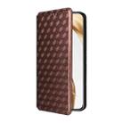 For Honor 200 5G Cubic Grid Texture Flip Leather Phone Case(Brown) - 2