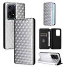 For Honor 200 Lite 5G Global Cubic Grid Texture Flip Leather Phone Case(Silver) - 1