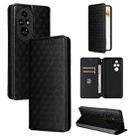 For Honor 200 Pro 5G Cubic Grid Texture Flip Leather Phone Case(Black) - 1