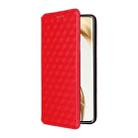 For Honor 200 Pro 5G Cubic Grid Texture Flip Leather Phone Case(Red) - 2