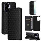 For Honor 300 5G Cubic Grid Texture Flip Leather Phone Case(Black) - 1