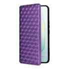 For Honor 300 5G Cubic Grid Texture Flip Leather Phone Case(Purple) - 2