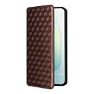For Honor 300 5G Cubic Grid Texture Flip Leather Phone Case(Brown) - 2