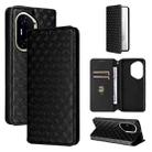 For Honor 300 Pro 5G Cubic Grid Texture Flip Leather Phone Case(Black) - 1