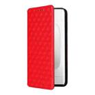 For Honor 300 Pro 5G Cubic Grid Texture Flip Leather Phone Case(Red) - 2