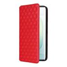 For Honor 400 Cubic Grid Texture Flip Leather Phone Case(Red) - 2
